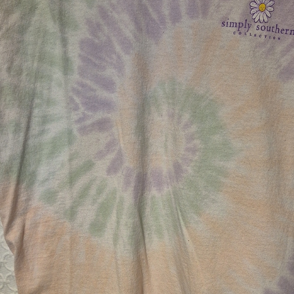 Simply Southern Women's Easter Large Pastel Tie-Dye Shirt - Picture 3 of 9